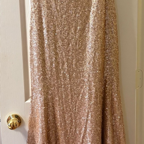 Anthropologie Rose Gold Sequin Gown - Picture 3 of 3
